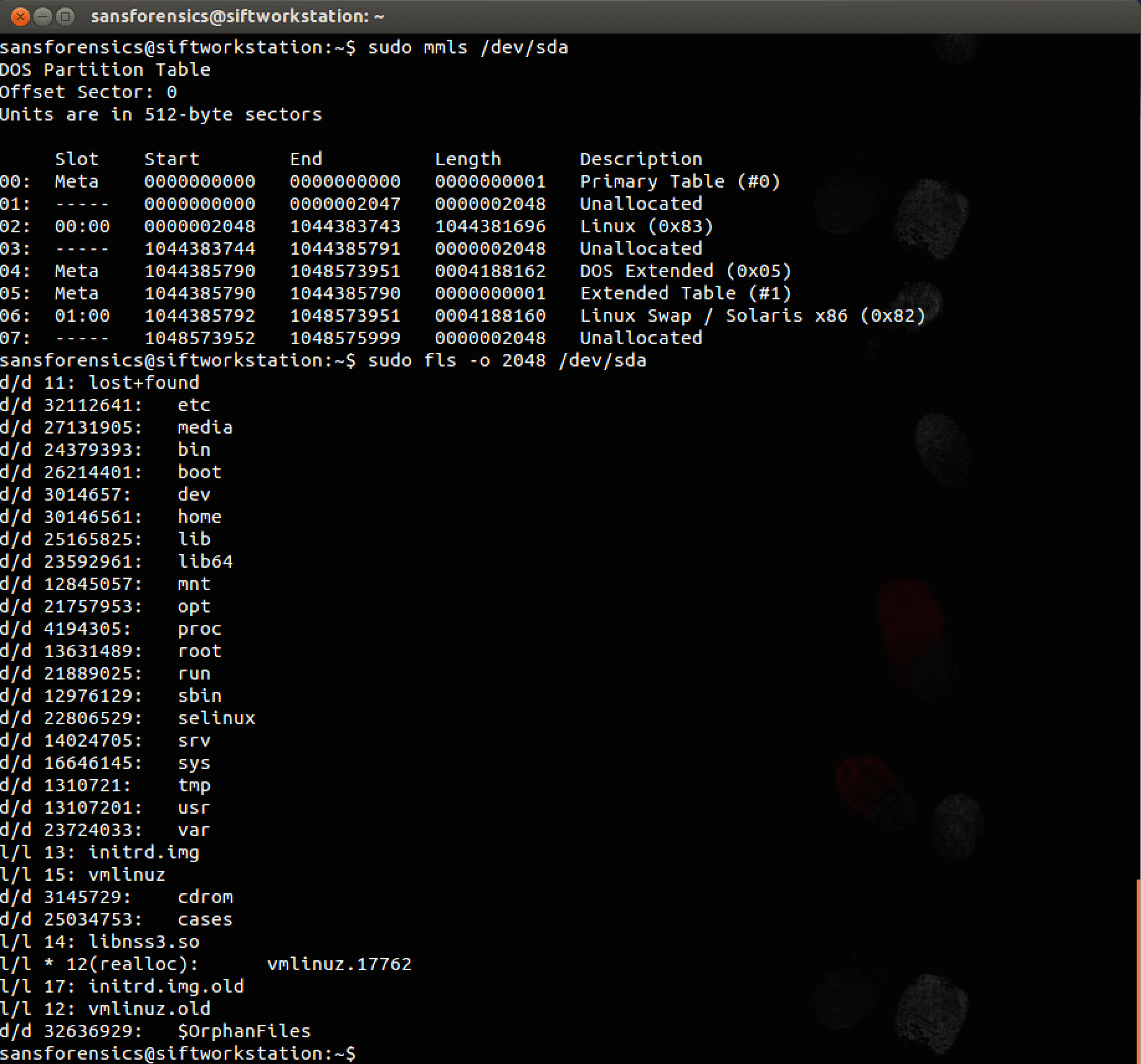 tsk_linux_mmls_fls